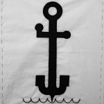 Safe to Anchor, 2009, Applique on fabric 17” x 13”