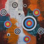 Target Practice, 2016, Mixed media on canvas, 48” x 48”